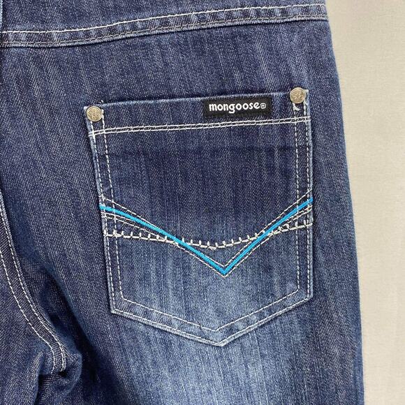 MONGOOSE Girls Dark Stone Washed Straight Leg Denim Jeans - Picture 6 of 11